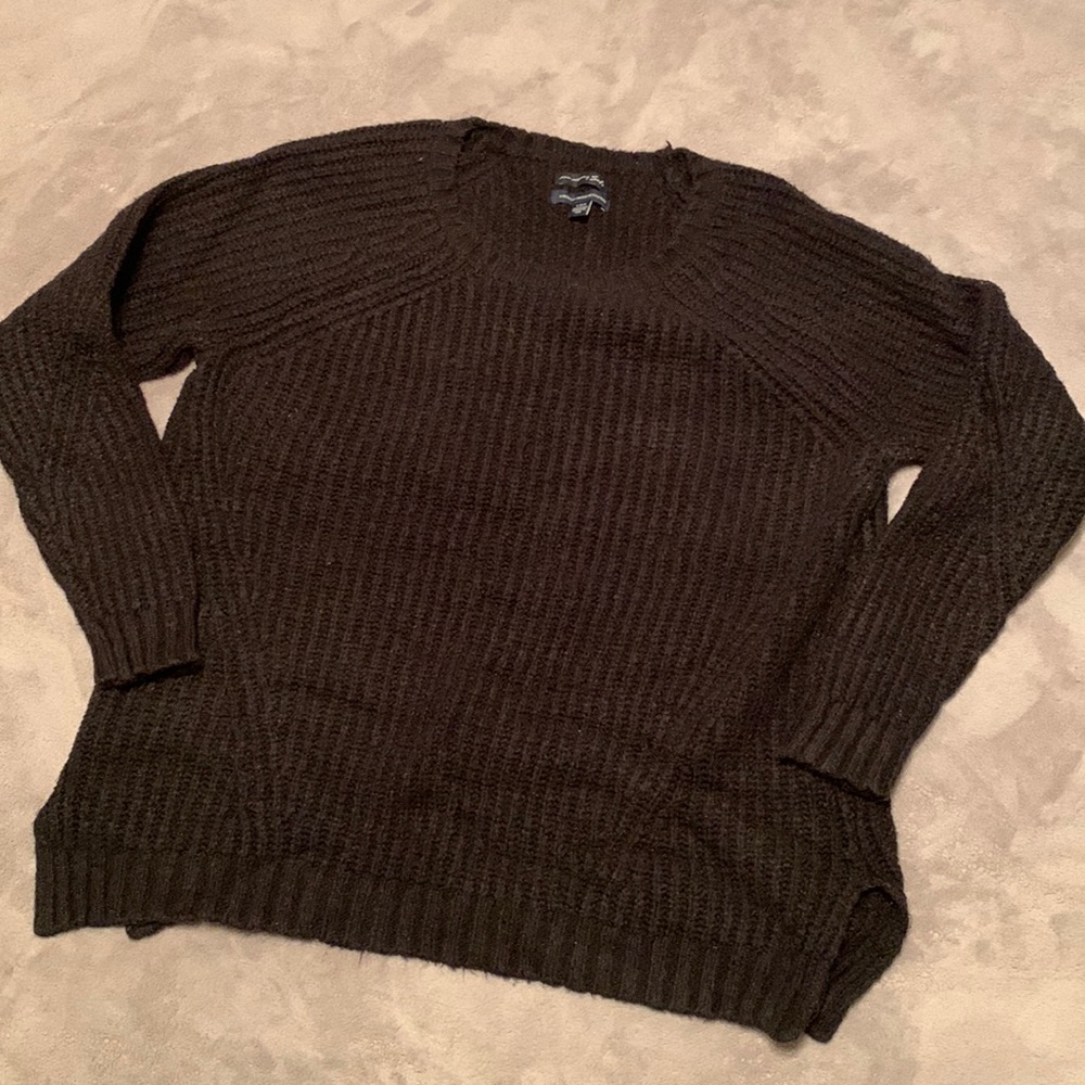 Black Heavy-knit Sweater